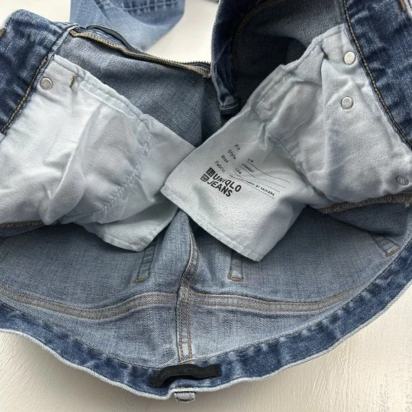 Uniqlo Kaihara Japanese Selvedge Jeans Mens 34x34 Slim Straight Light Wash Blue - Picture 10 of 12